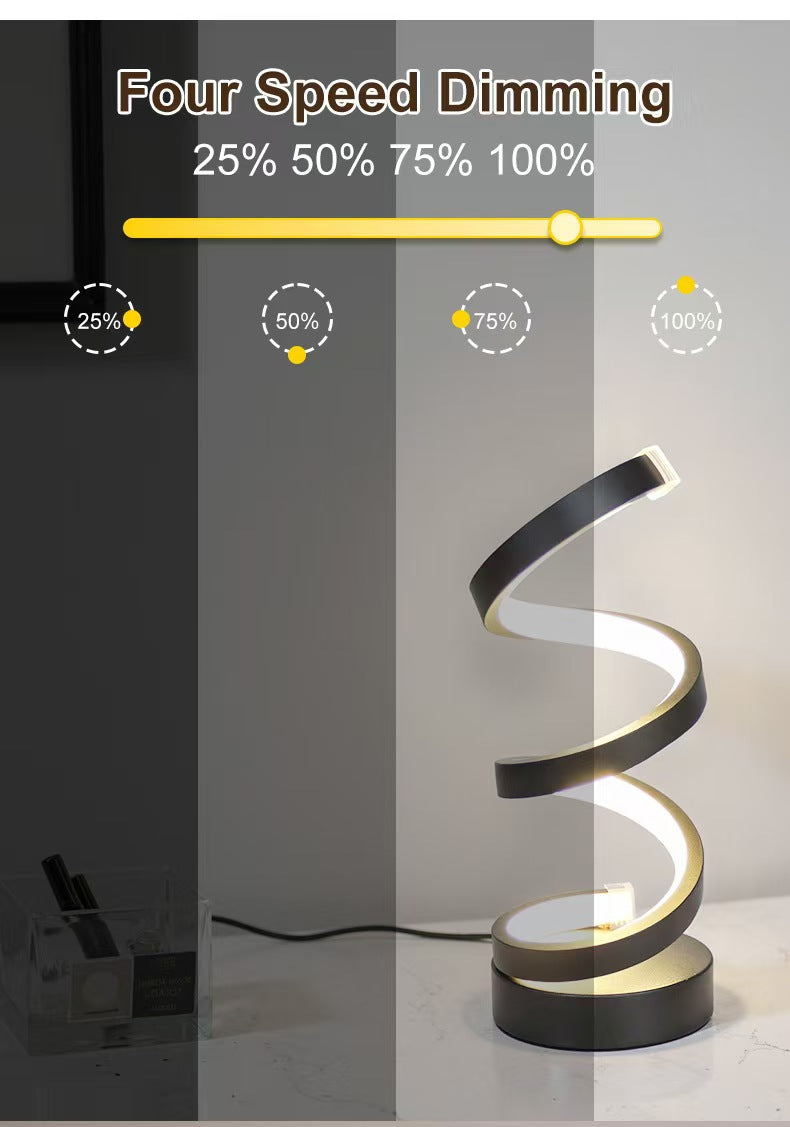 USB Powered Spiral LED Desk Lamp – Simple and Adjustable, Modern Design