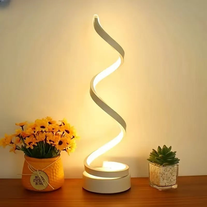 USB Powered Spiral LED Desk Lamp – Simple and Adjustable, Modern Design