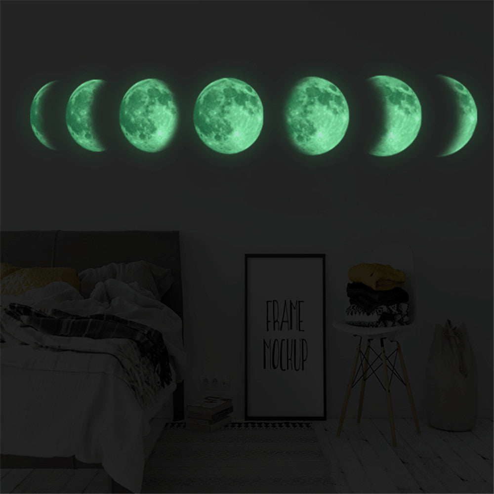 Luminous moon map change map wall stickers