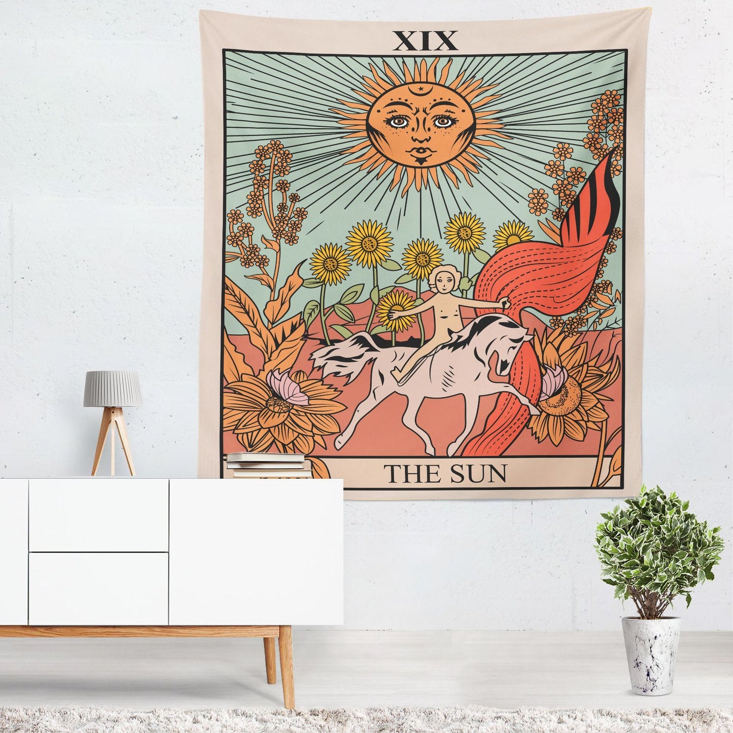 Tarot Tapestry – The Sun, The Moon & The Star Wall Hanging Decor