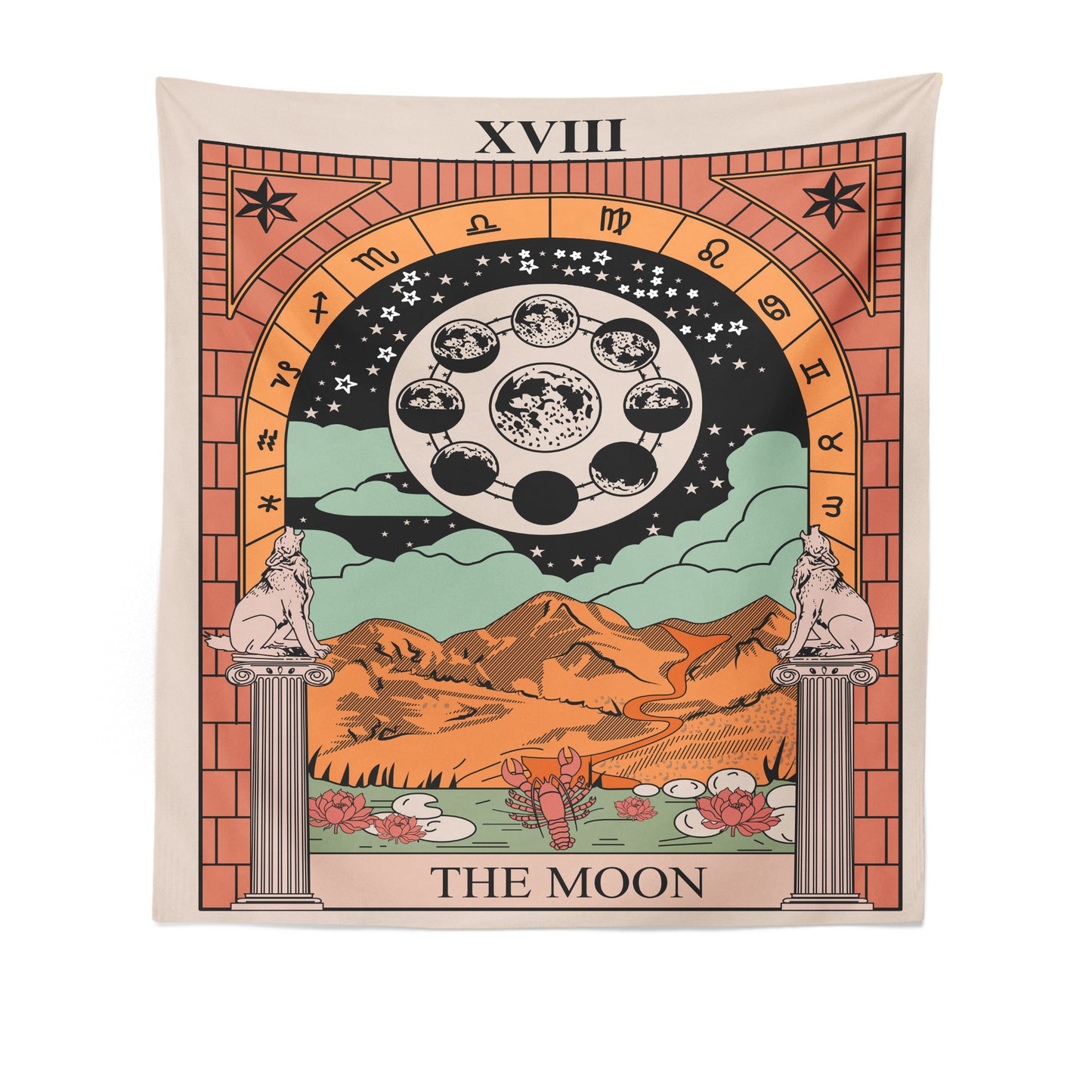 Tarot Tapestry – The Sun, The Moon & The Star Wall Hanging Decor