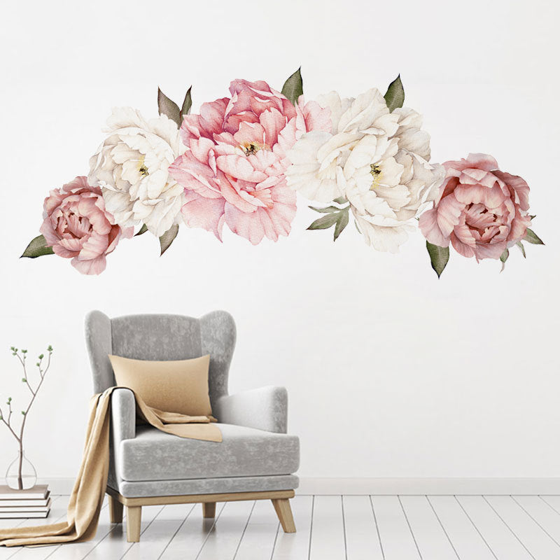 Creative Peony Flower Series Wall Stickers Flower Blooming Wealthy Sofa Bedside Warm Wall Stickers