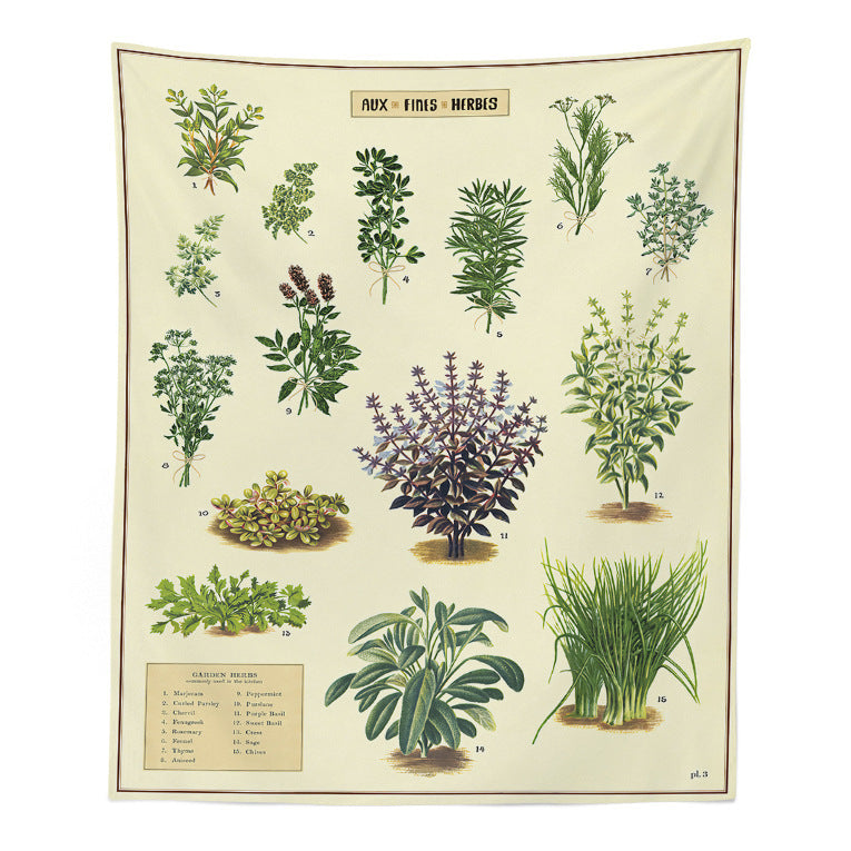 Botanical Wildflower Tapestry – Boho Hippie Wall Hanging & Home Decor