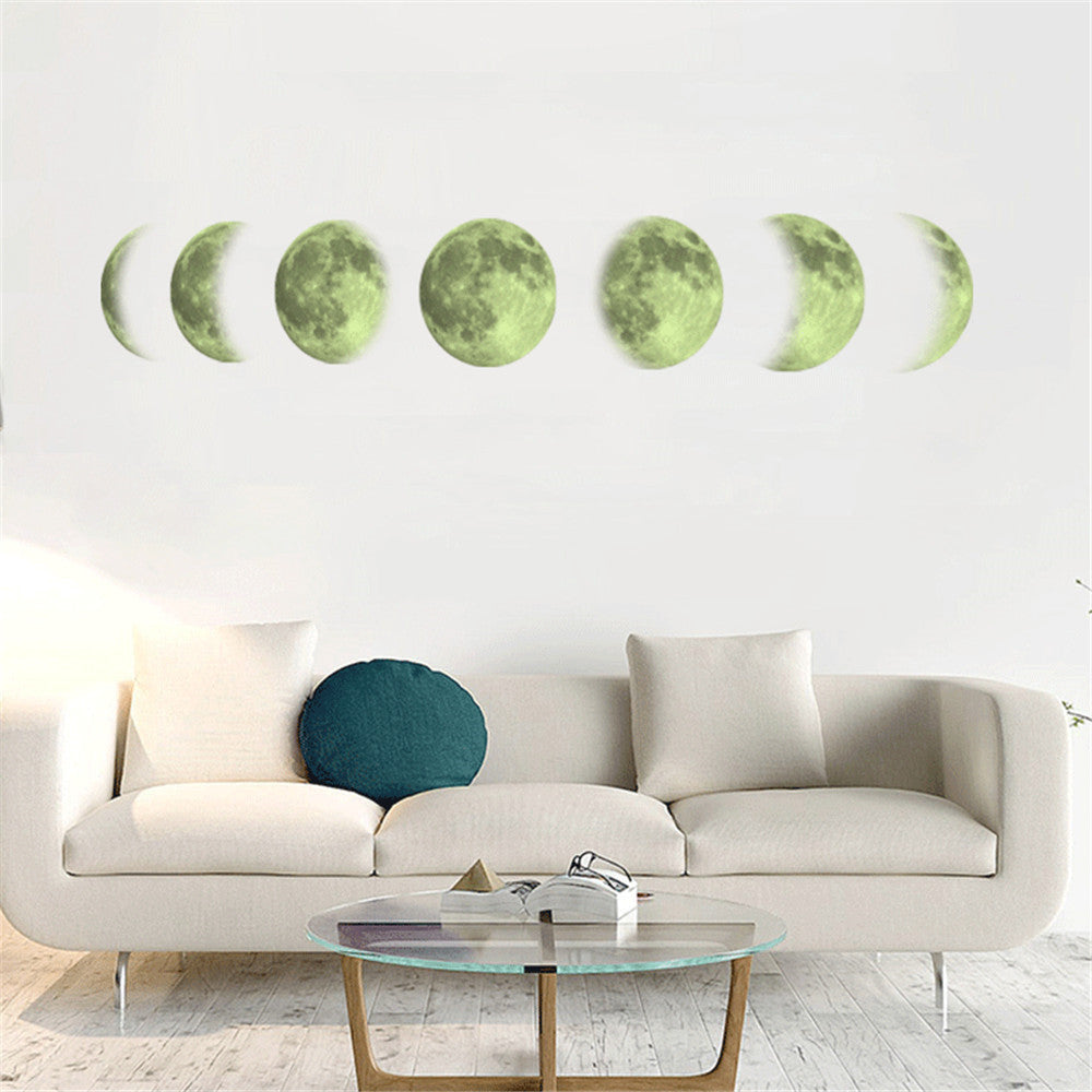 Luminous moon map change map wall stickers