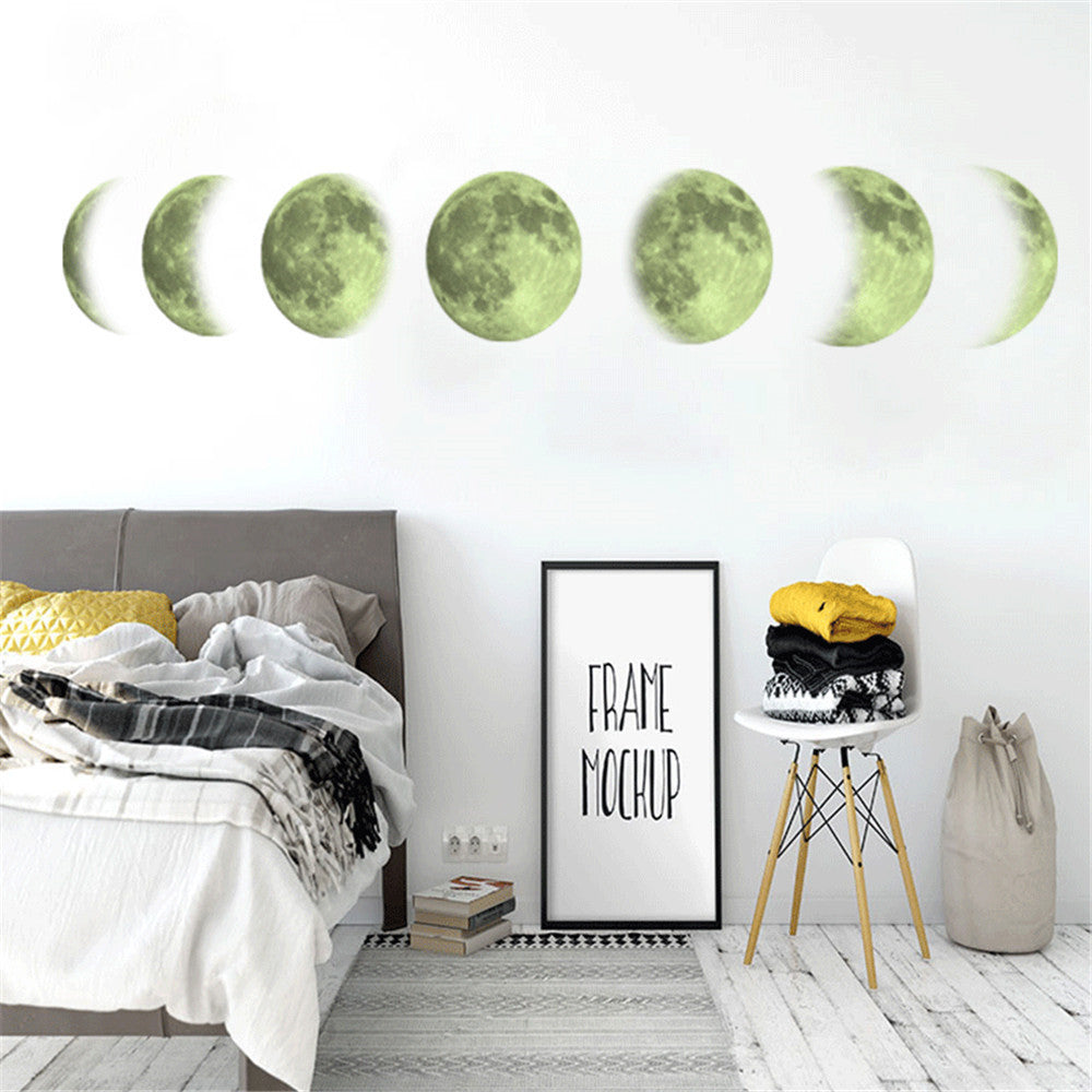 Luminous moon map change map wall stickers