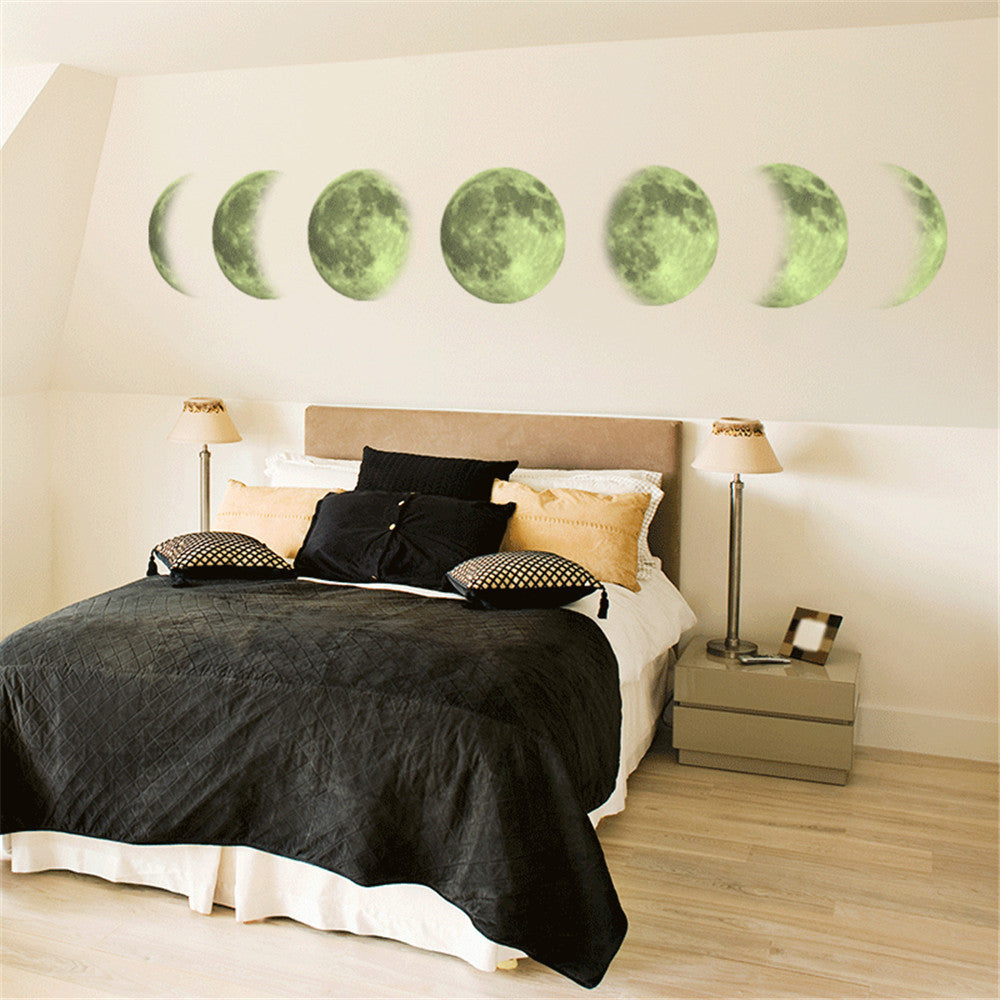 Luminous moon map change map wall stickers