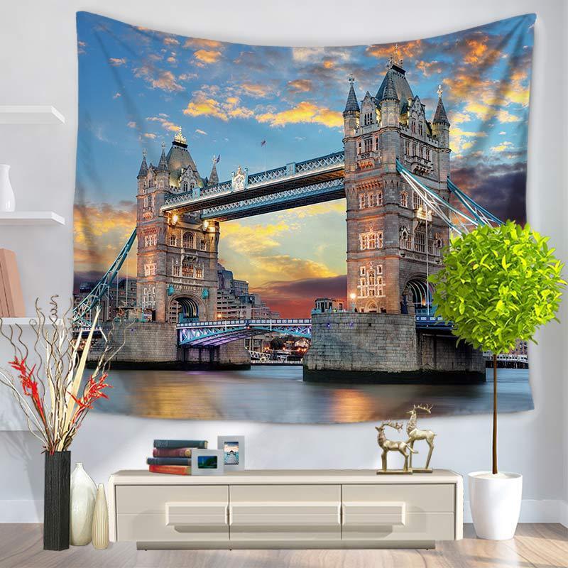 Fashion Art Building Tapestry – Stylish Lightweight Polyester Wall Hanging