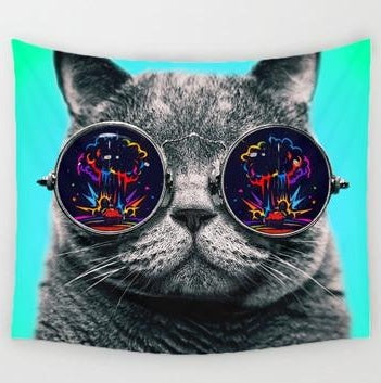 Cute Cat Tapestry – Aesthetic Wall Hanging for Living Room & Home Decor