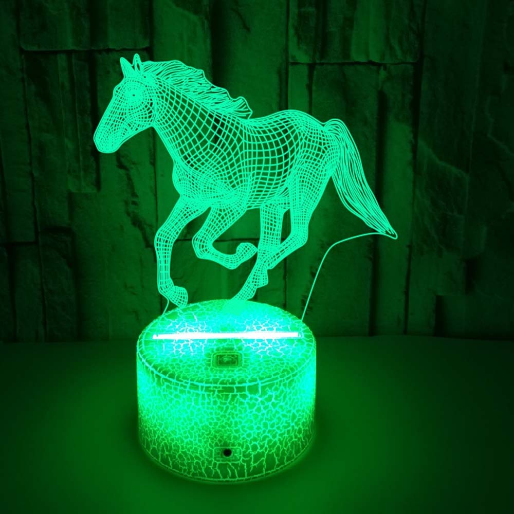 3D Touch Horse Night Lamp – USB Powered Decorative Lamp