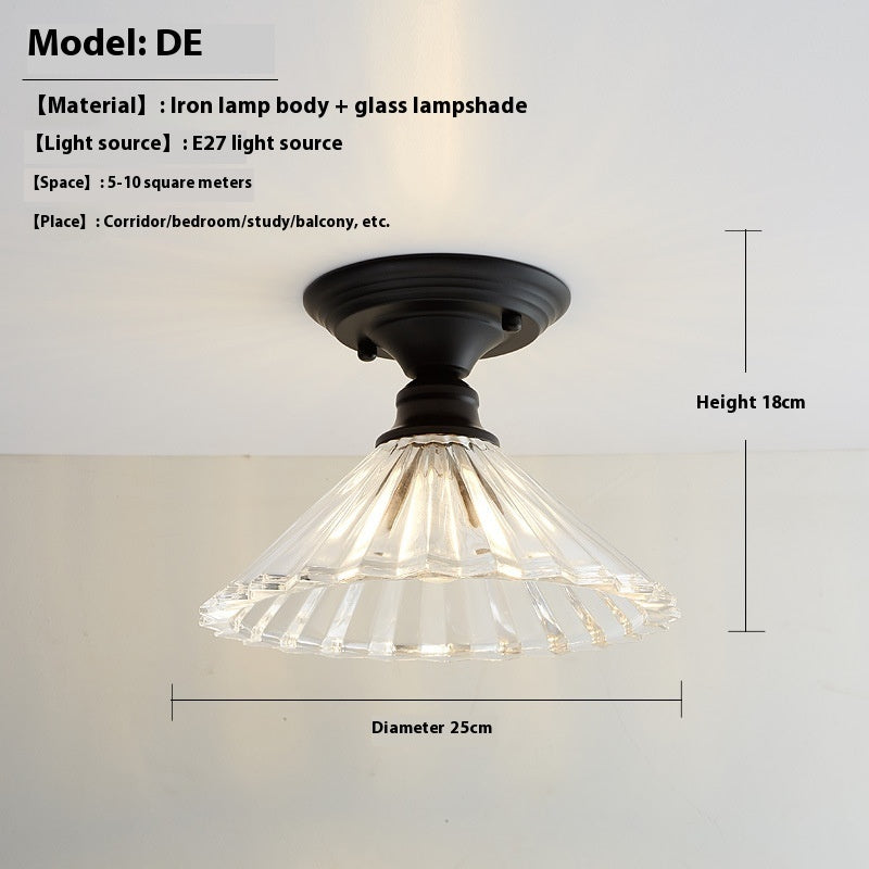 American Retro Single-head Glass Cover Lamps