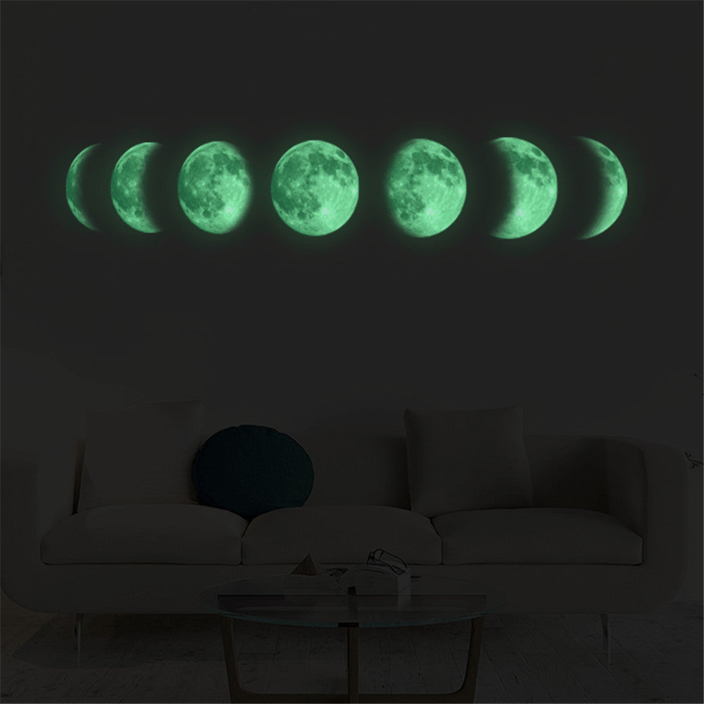 Luminous moon map change map wall stickers