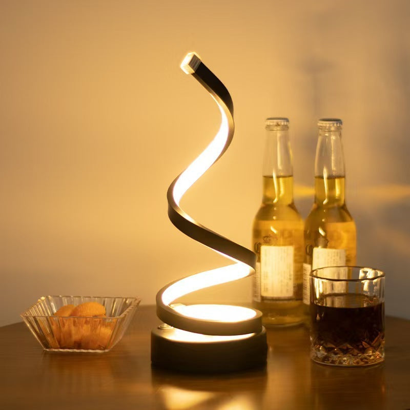 USB Powered Spiral LED Desk Lamp – Simple and Adjustable, Modern Design