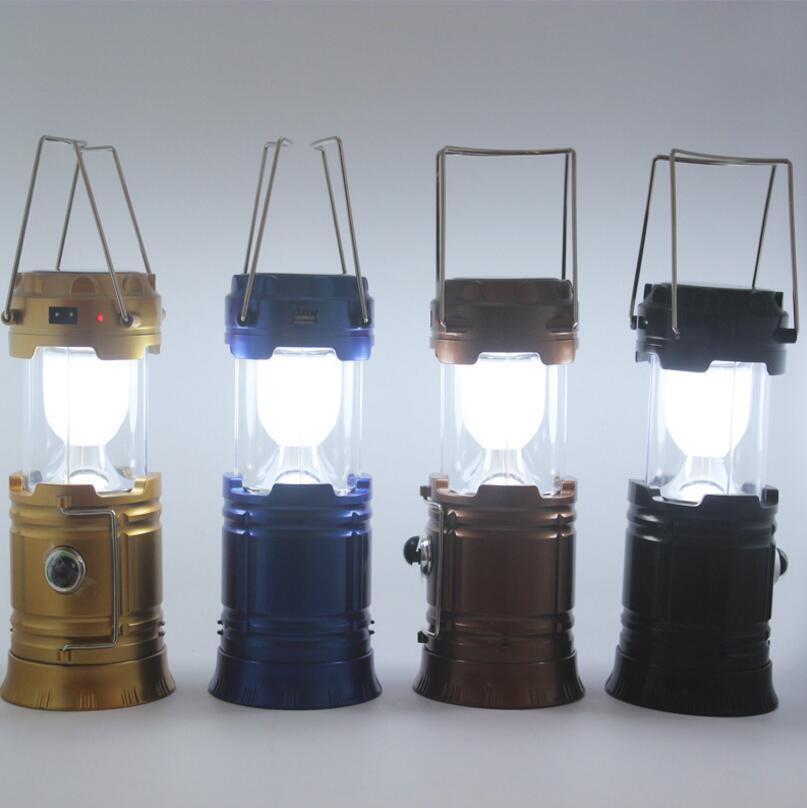LED Solar Camping Lantern – Collapsible Waterproof USB Rechargeable Light