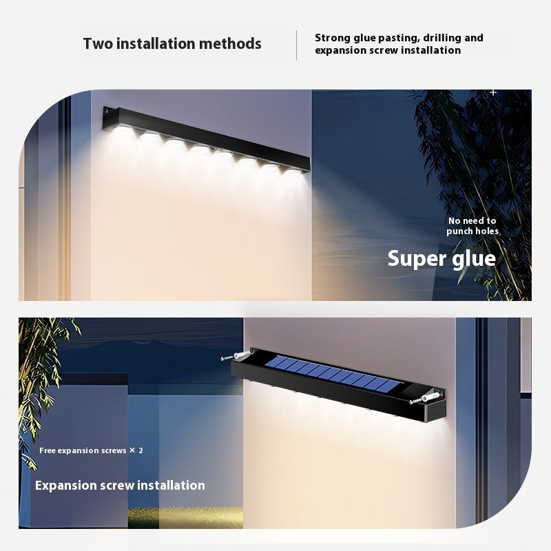 New Outdoor Solar Signboard Embedded Strip Light – Waterproof Luxury LED Strip for Gardens, Parks & Villas