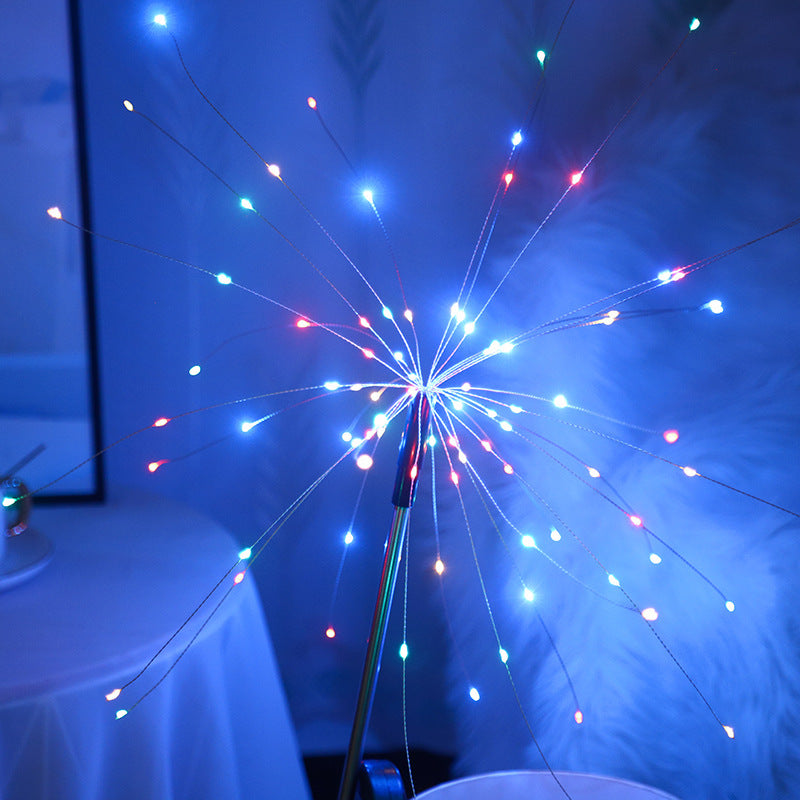 Solar Powered Lawn Ground Mounted Fireworks Lamp