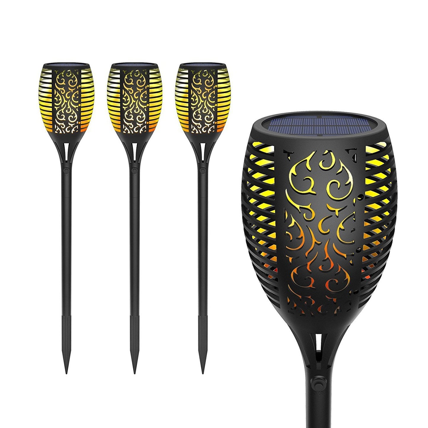 LED Solar Flame Flickering Lawn Lamp – Realistic Dancing Flame Light