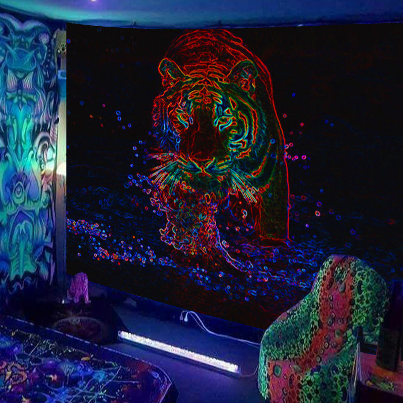 Fluorescent Landscape Tapestry – Glow in Dark Wall Hanging for Home & Room Decor