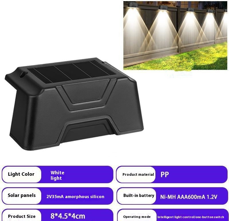 Solar Outdoor Step Railing Stair Light – Weatherproof Modern Design, Easy Installation