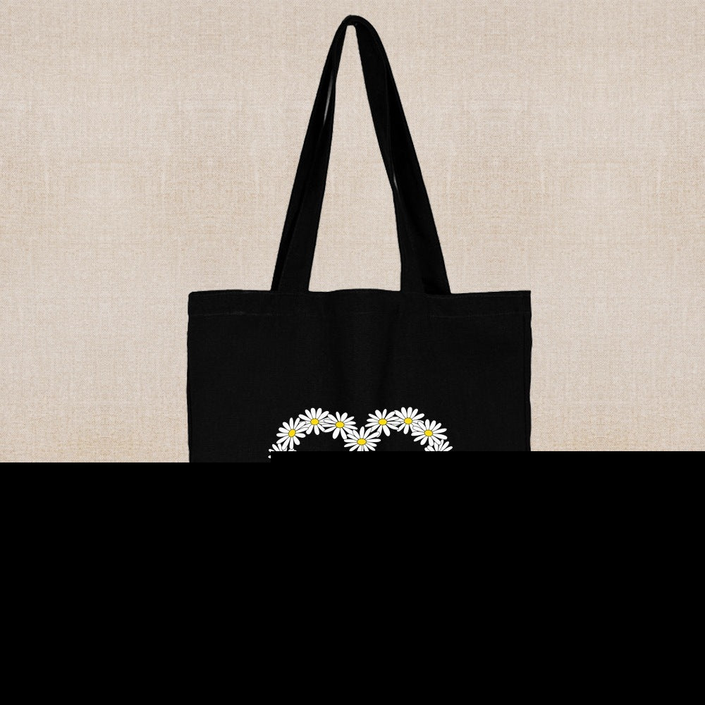 Canvas Shopping Bag Daisy Print Handheld Eco