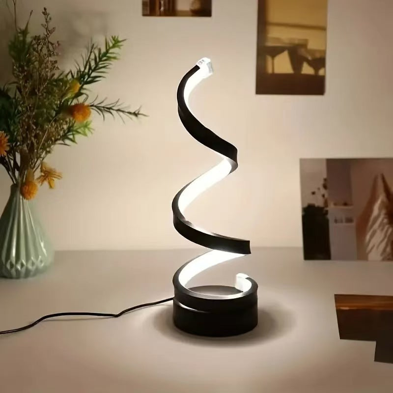 USB Powered Spiral LED Desk Lamp – Simple and Adjustable, Modern Design
