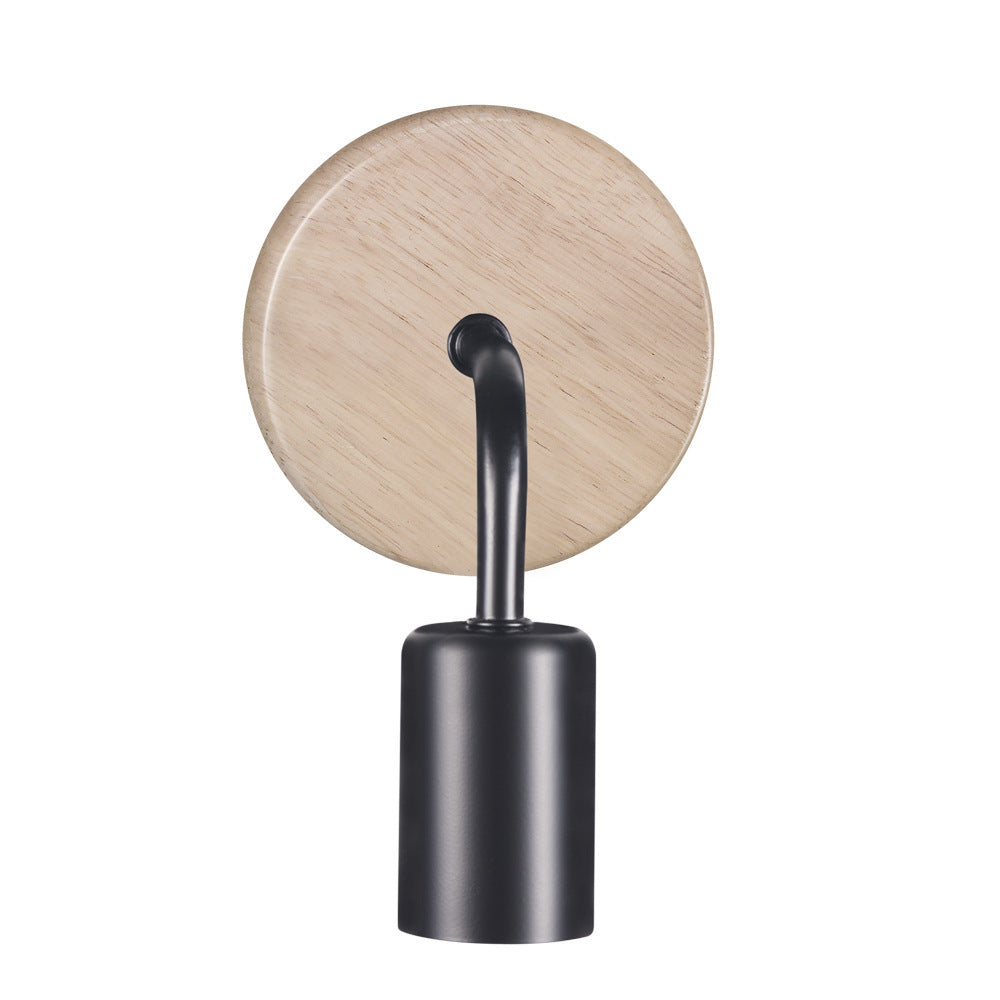 Modern Minimalist Iron Wood Wall Lamp – Nordic Single-Head Lighting