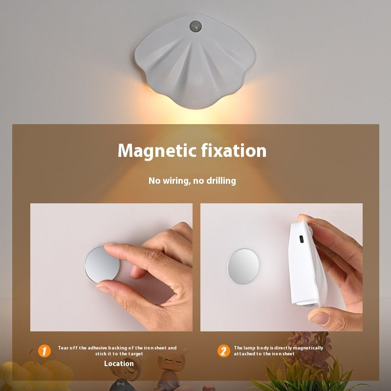 Smart LED Infrared Sensor Night Light – USB Type-C Rechargeable Lamp