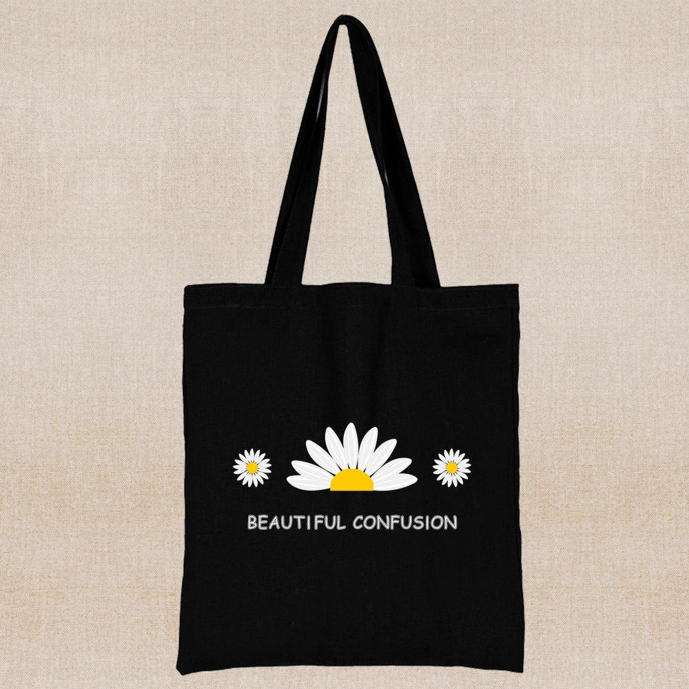Canvas Shopping Bag Daisy Print Handheld Eco