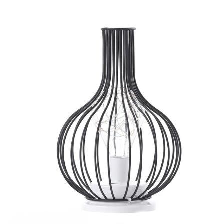 Minimalist Hollow Wine Bottle Table Lamps – Creative Iron Reading Lamp