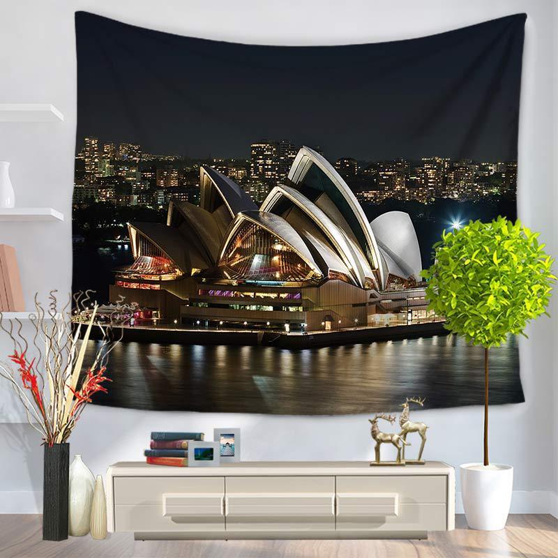 Fashion Art Building Tapestry – Stylish Lightweight Polyester Wall Hanging