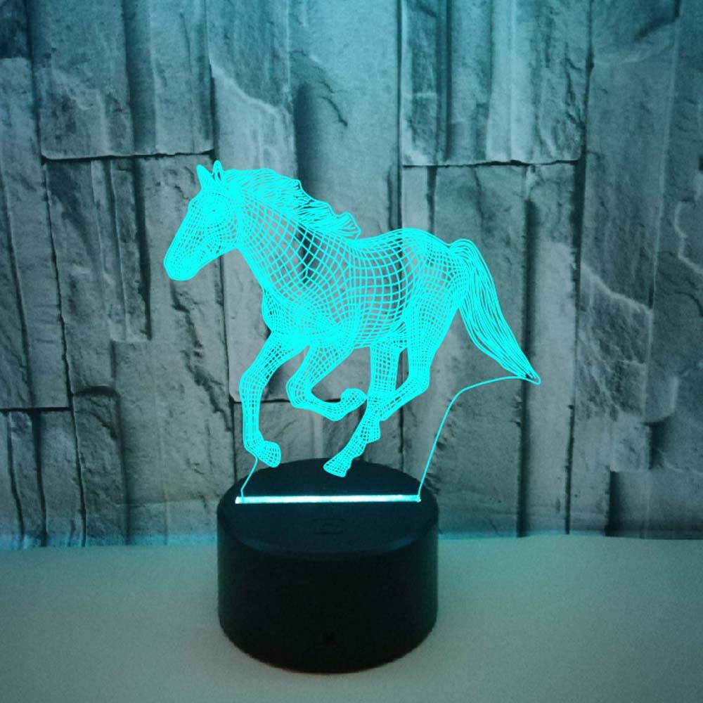 3D Touch Horse Night Lamp – USB Powered Decorative Lamp