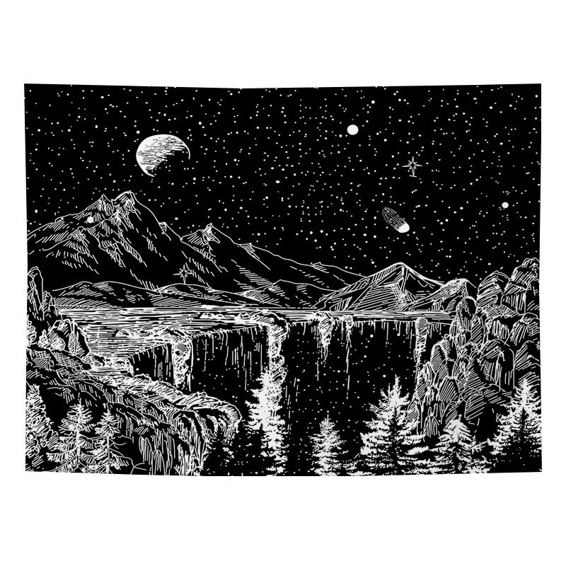 Sketch Art Tapestry – Minimalist Wall Hanging for Modern Home Decor