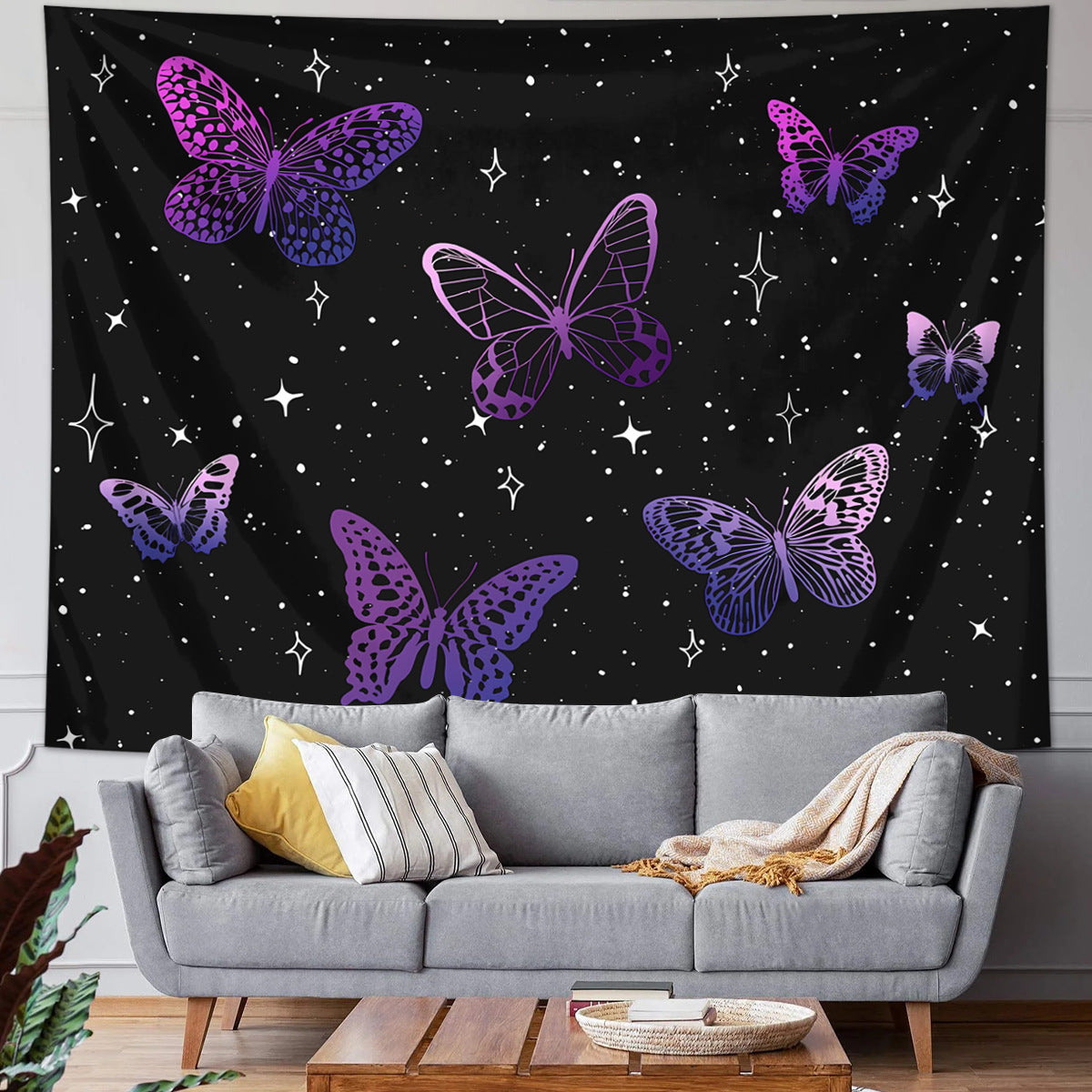 Fantasy Geometric Abstraction Tapestry – Nordic Style Digital Print Wall Art