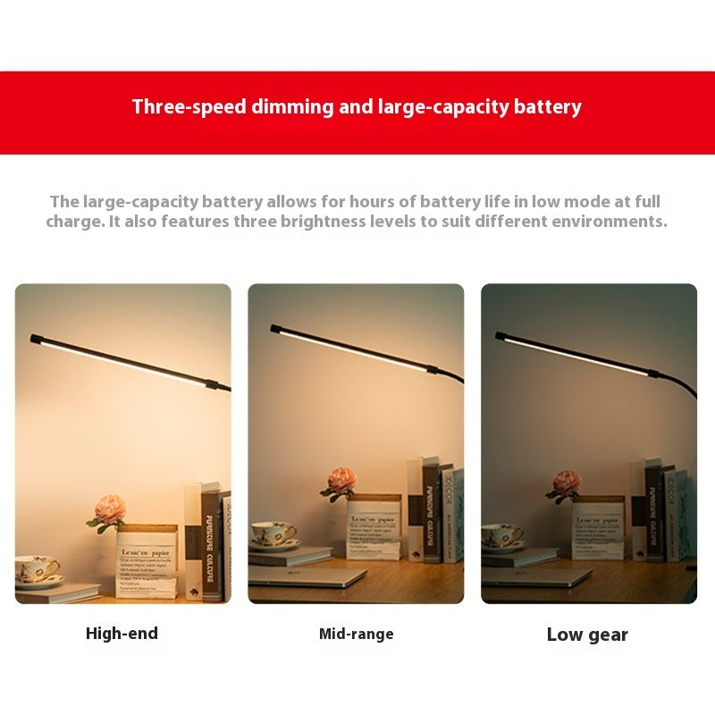 Long Arm Reading Table Lamp with Clamp – USB Powered, Eye-Friendly Design