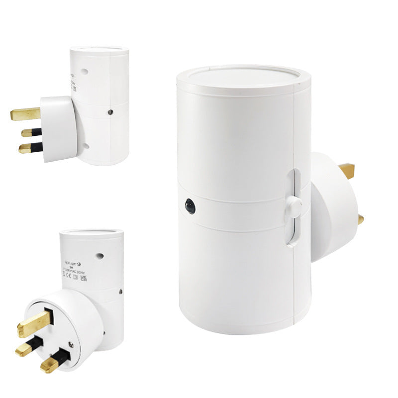 2-in-1 Light Control Sensor Plug LED Ambient Night Light – Modern Geometric Design