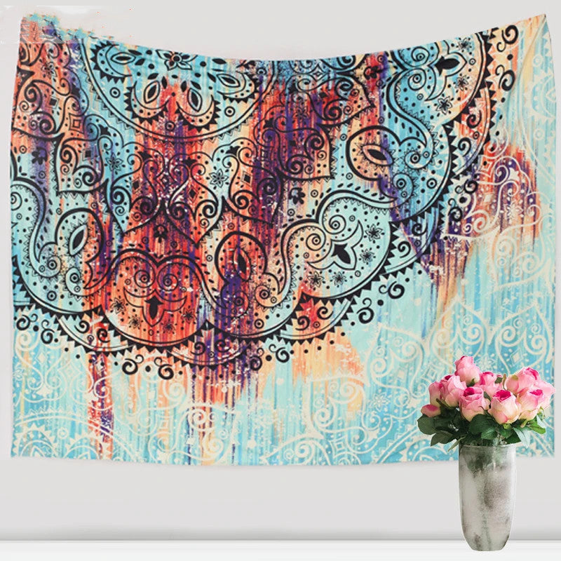 SevenStars Bohemian Mandala Tapestry – Floral Art Print Wall Hanging for Hippie & Boho Room Decor
