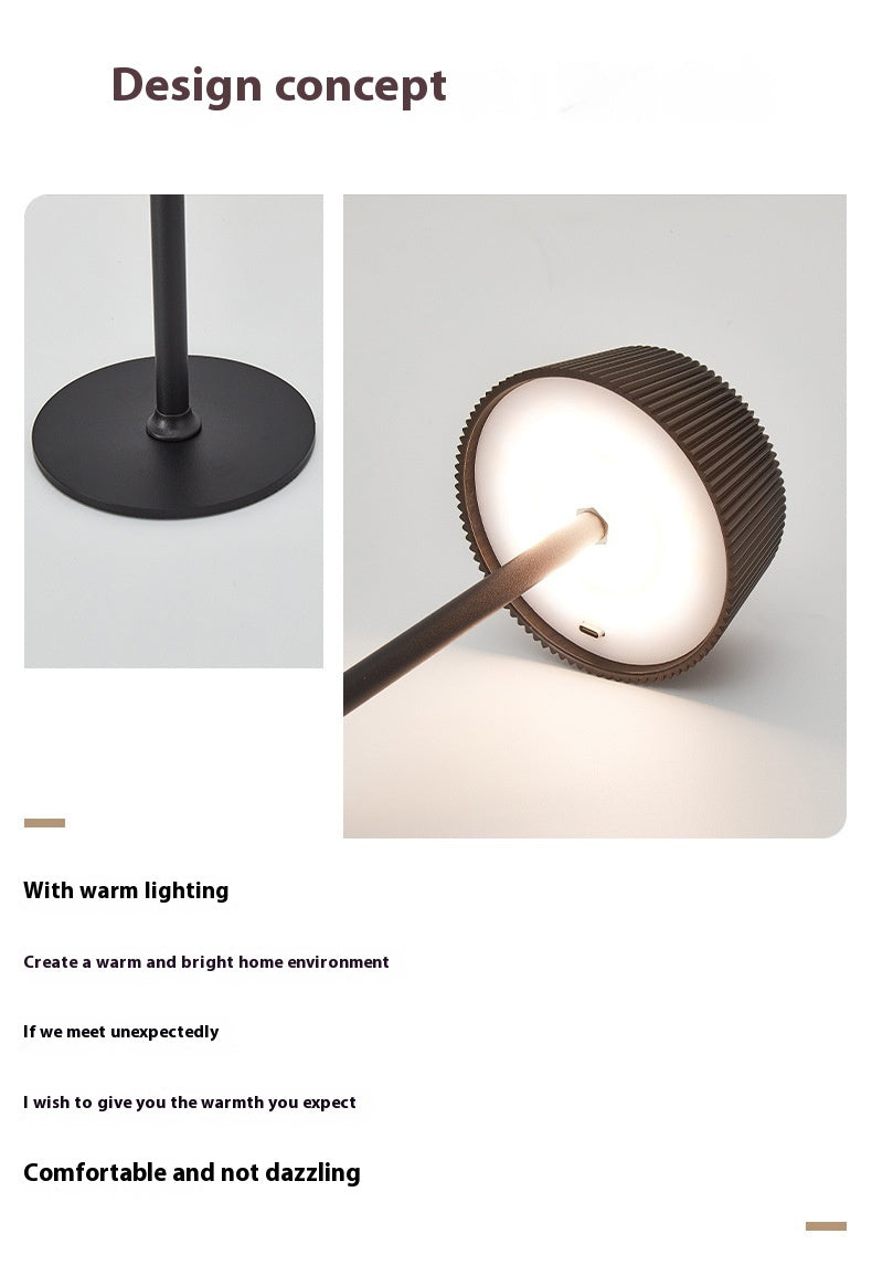 USB Charging Wireless Dining Table Ambient Light – Modern Pleated Design