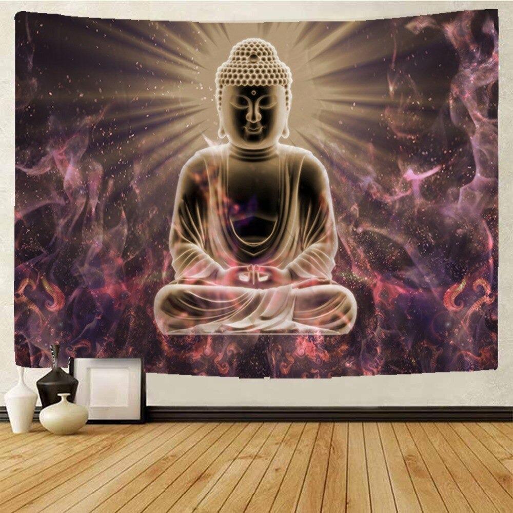 Chakra Buddha Wall Tapestry – Nordic Style Flannel Cotton Hanging