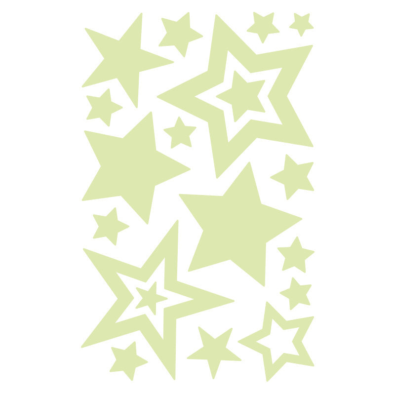 Creative DIY Fluorescent Star & Moon Wall Stickers – Removable Glow-in-the-Dark Décor
