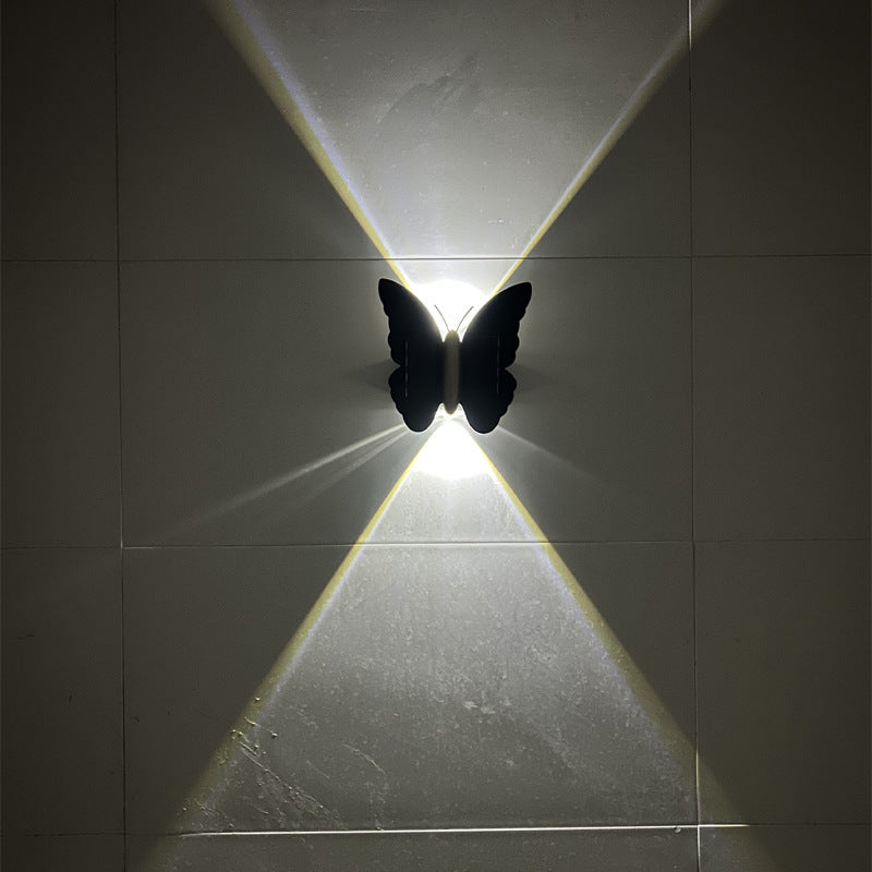 Outdoor Solar Wall Lamp – Butterfly Flower Shape, Simple Modern Design