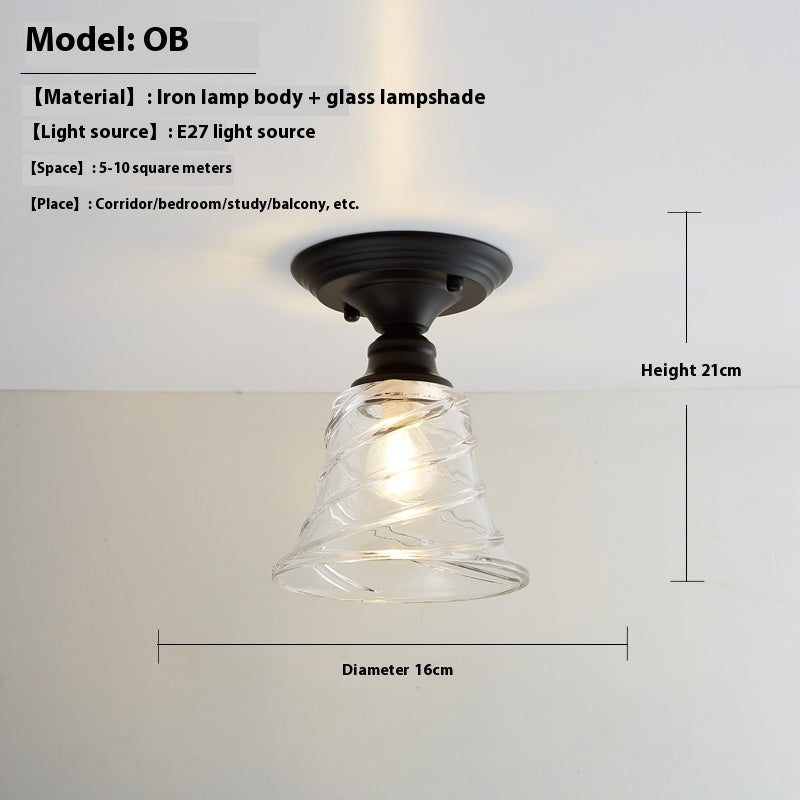American Retro Single-head Glass Cover Lamps