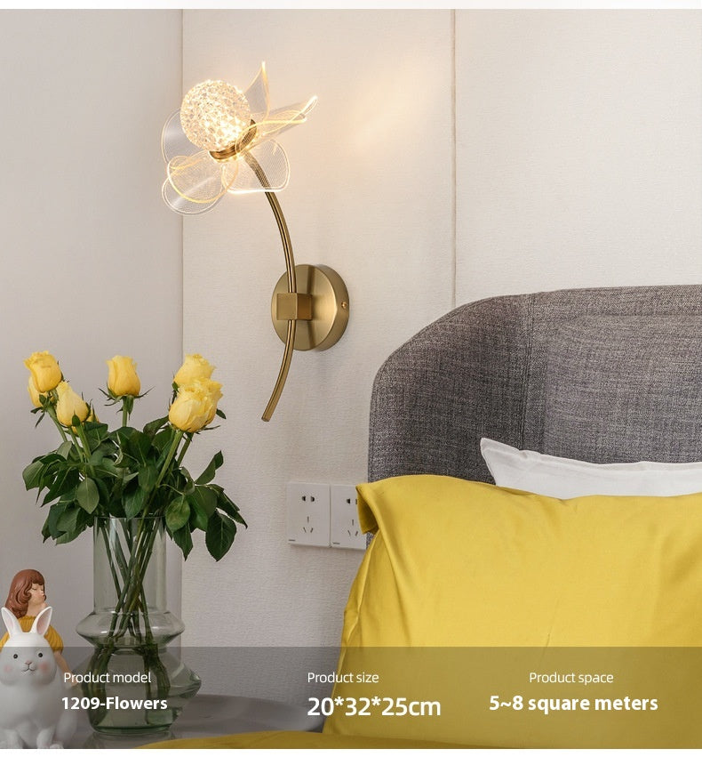 LED Flower Wall Lamp – Modern Bedroom Bedside Lighting