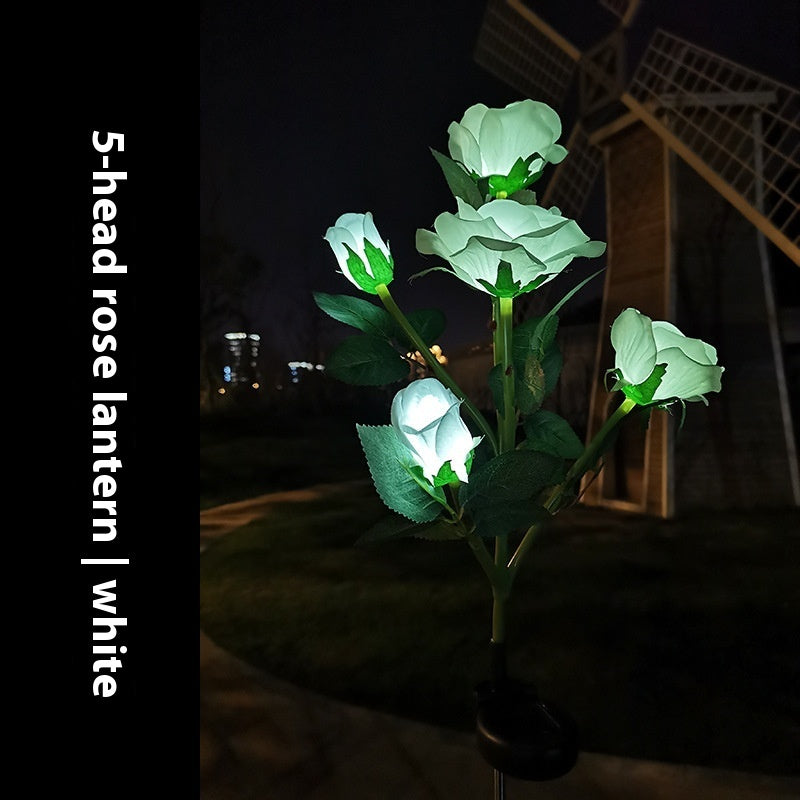 Color LED Solar Lawn Lamp – Flower Shaped Outdoor Courtyard Ground Lamp