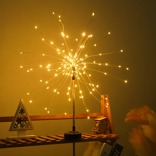 Solar Powered Lawn Ground Mounted Fireworks Lamp