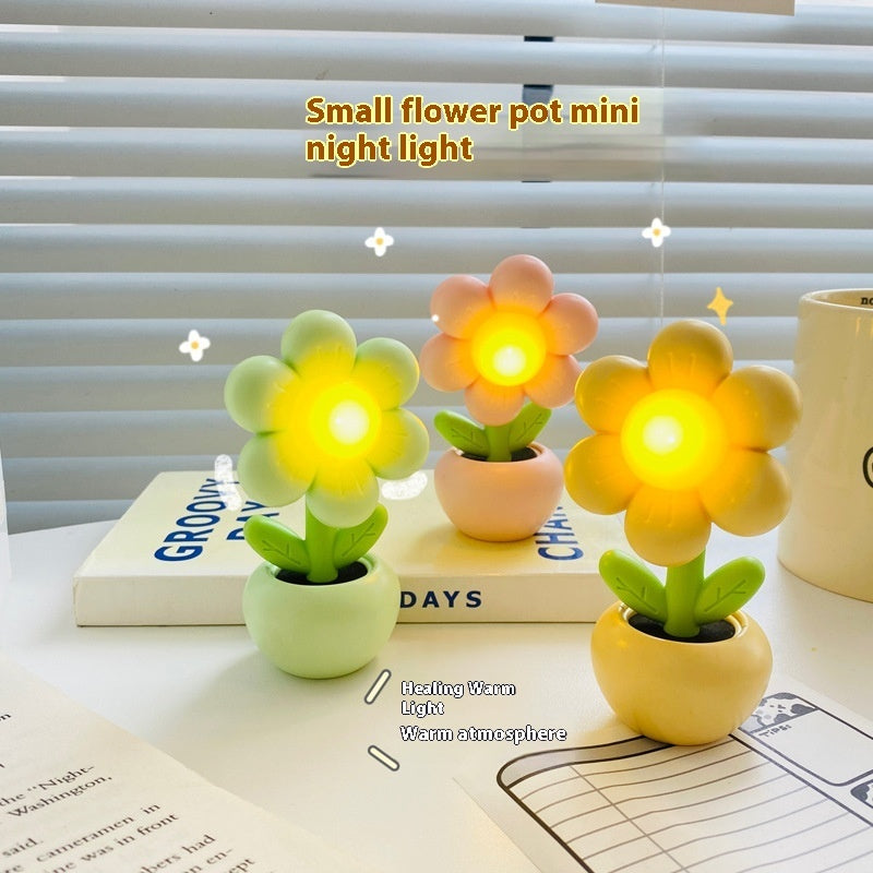 Creative Flower-Shaped Bedside DIY Night Light – Built-in Battery Table Lamp