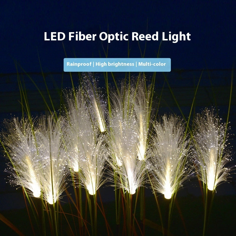 Solar Simulation Reed Floor Lamp – Outdoor Waterproof Garden Light