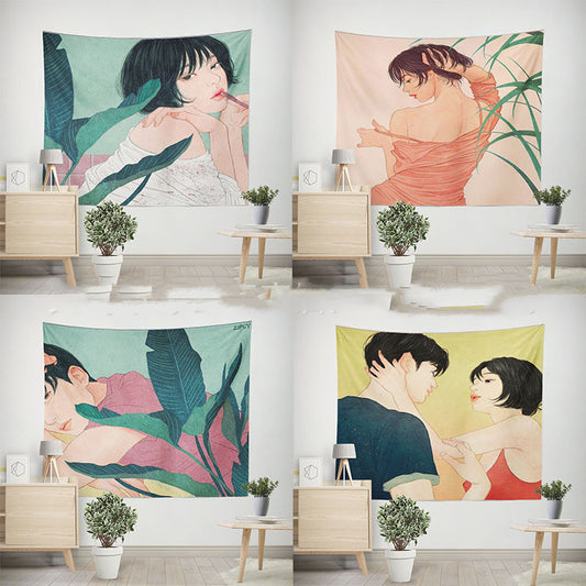 Digital Print Ocean Moon Nature Tapestry – Polyester Wall Hanging for Dorm Decor