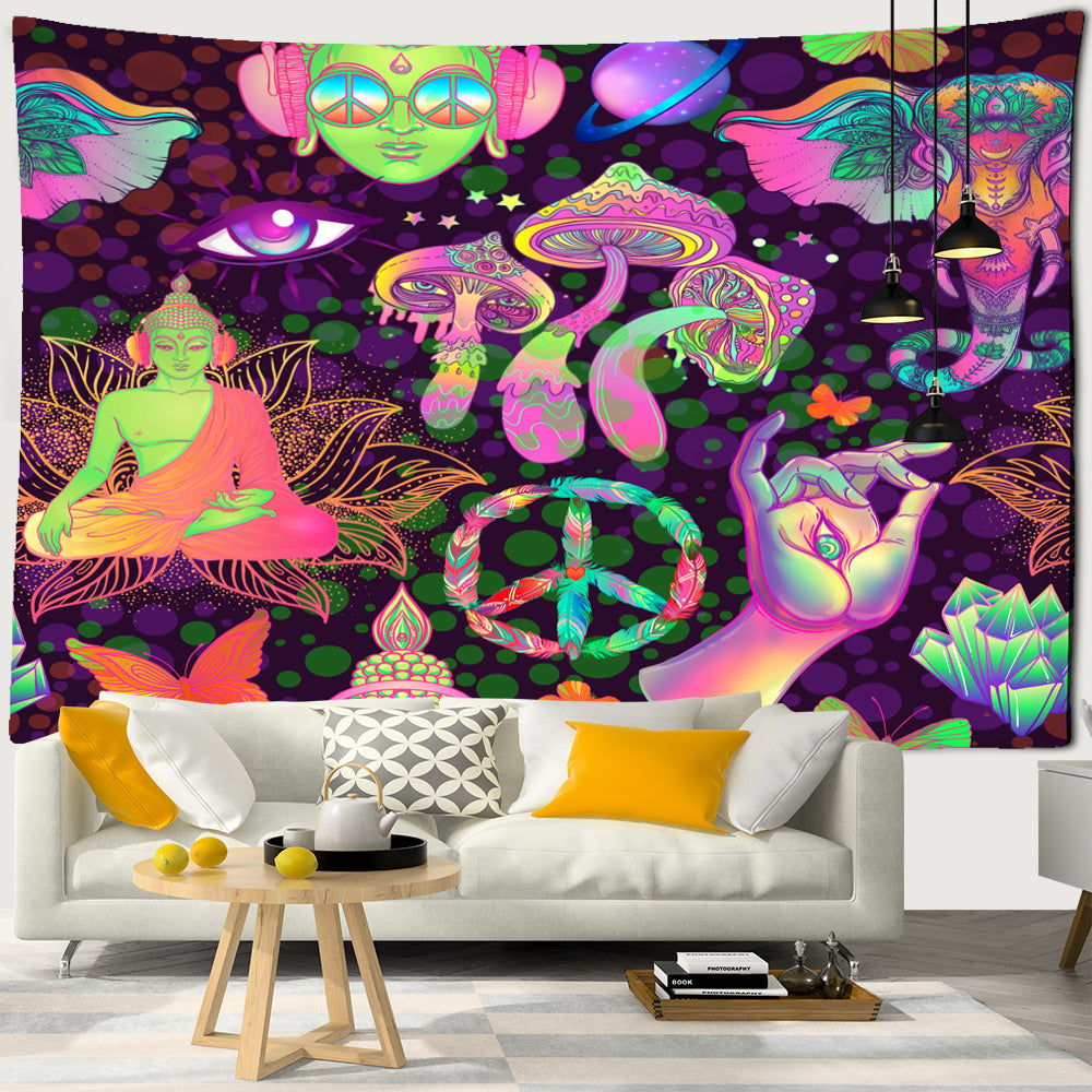 Dream Mushroom Psychedelic Rug – Boho Home Decor Tapestry