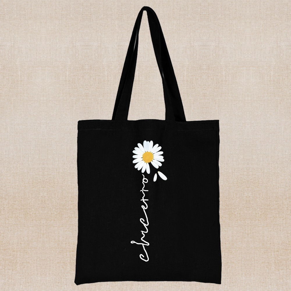 Canvas Shopping Bag Daisy Print Handheld Eco