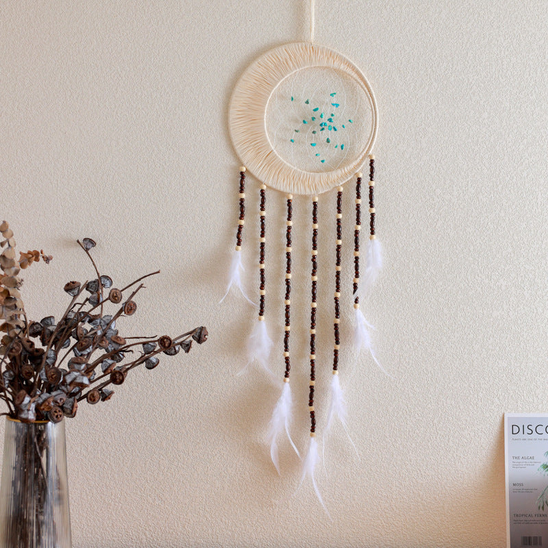 Bohemian Tassel Dreamcatcher Wall Hanging – Handcrafted Feather Tapestry Décor