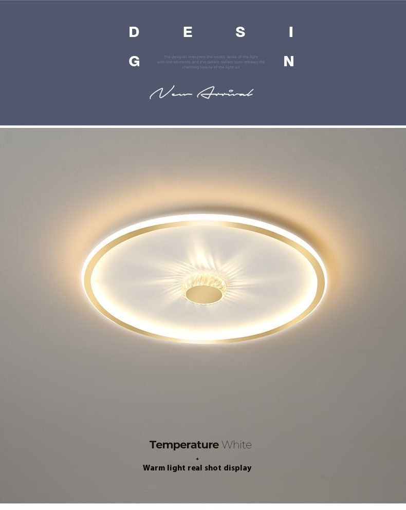 Simple Modern Bedroom Ceiling Lamp – LED, Black/Gold/White